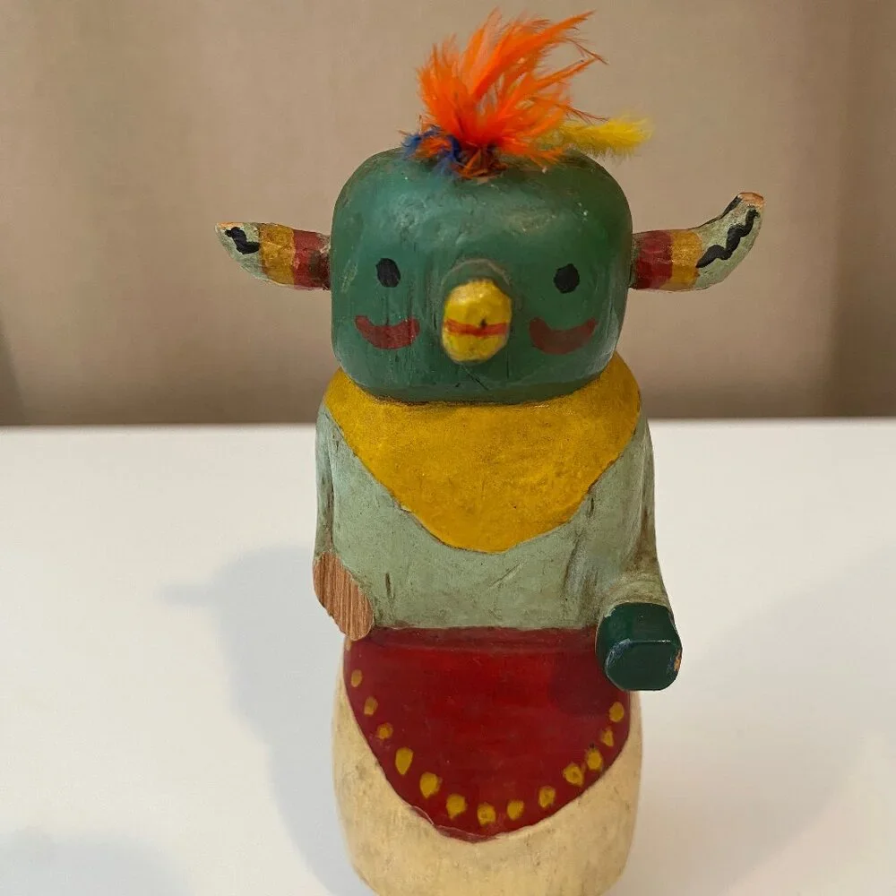 Antique Hopi Kachina Doll‎ Hand Painted Wood 5” – Broken Right Hand